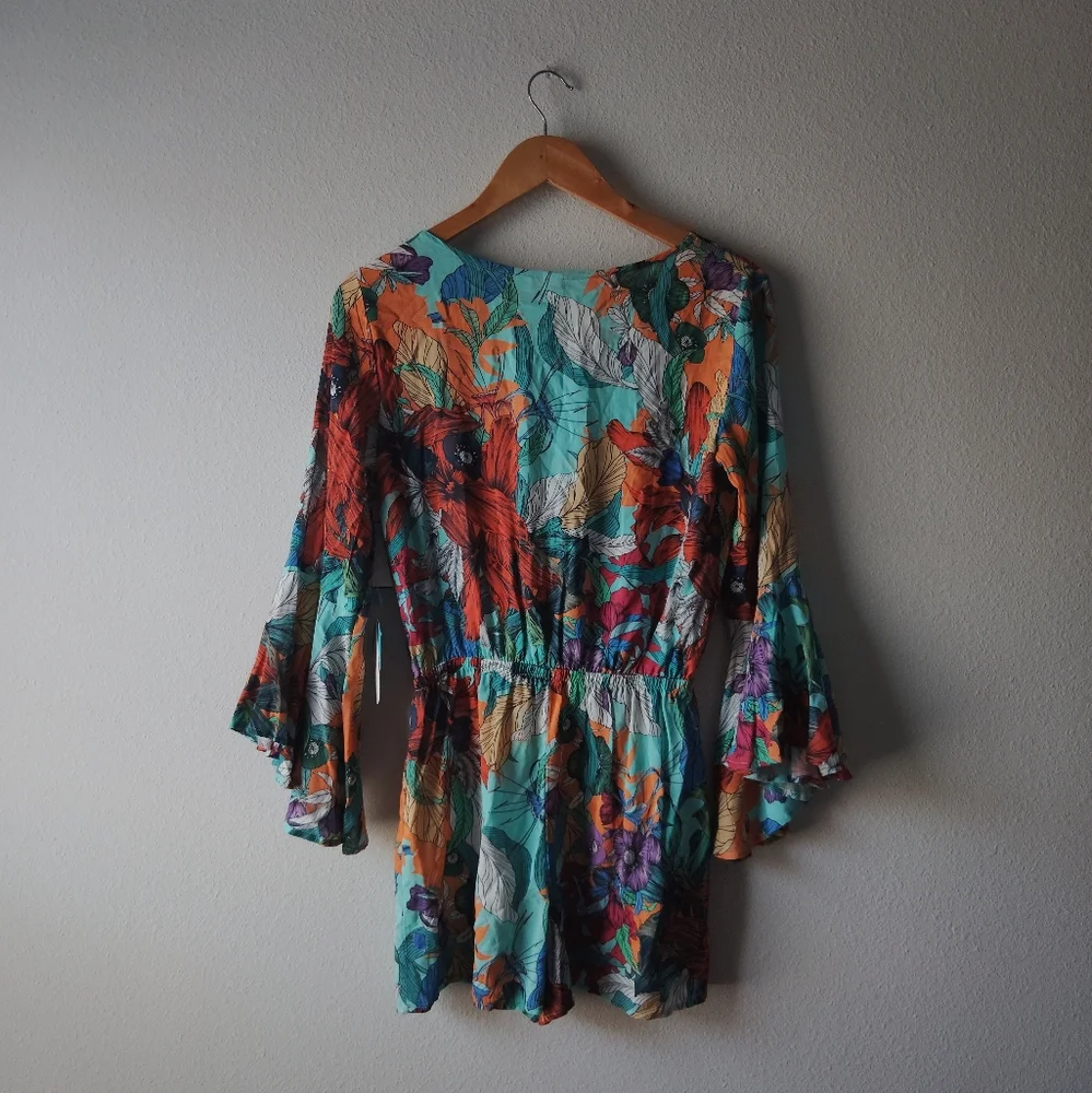 WET Swimsuit Coverup Floral Romper - Picture 2 of 6